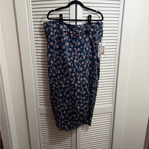 Floral Navy Pencil Skirt by Future Collective